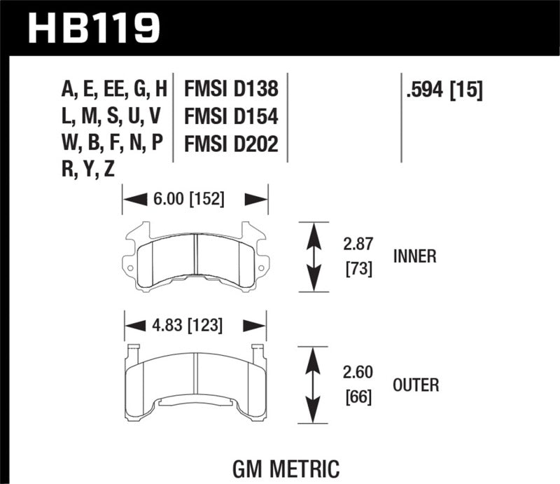 Hawk 1978-1979 Buick Century Custom HPS 5.0 Front Brake Pads - awdtuningtx