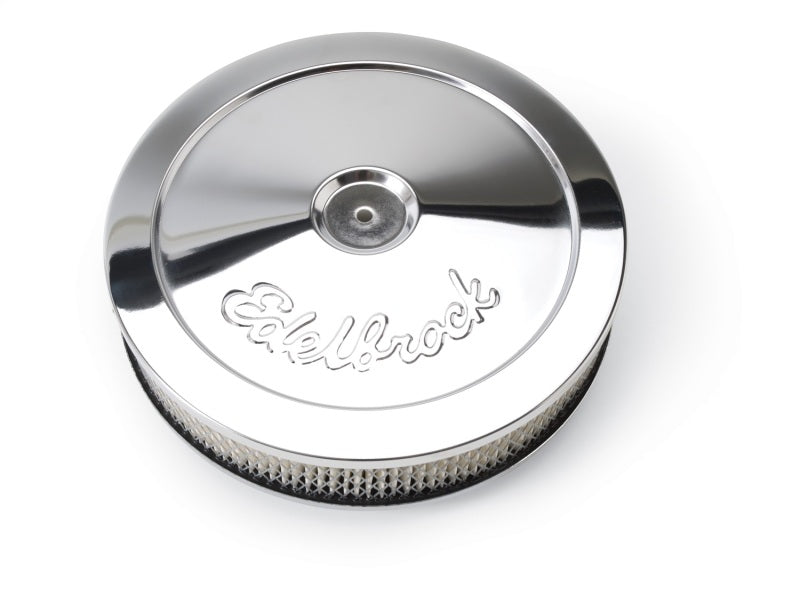 Edelbrock Air Cleaner Pro-Flo Series Round Steel Top Paper Element 10In Dia X 3 5In Chrome - awdtuningtx