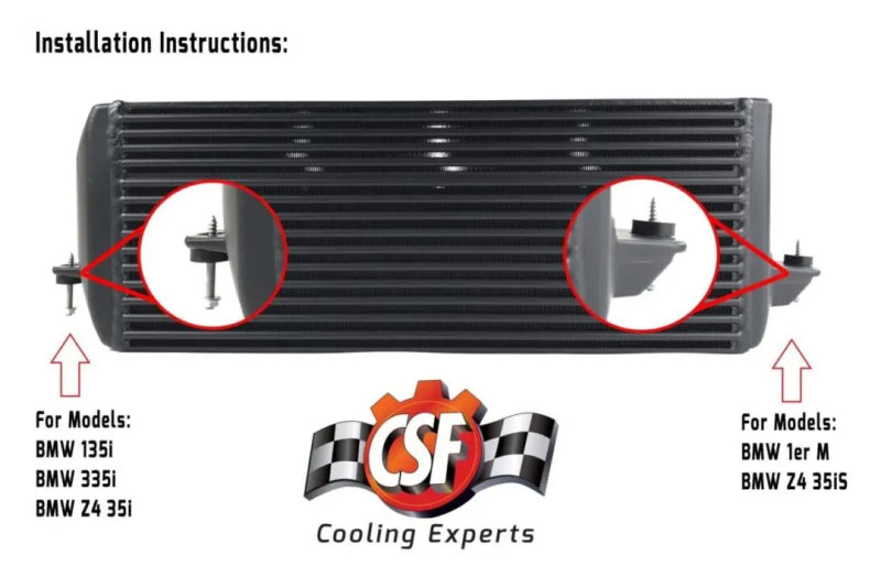 CSF 04-13 BMW 335i/xi (E90/E91/E92/E93) High Performance Stepped Core Bar/Plate Intercooler - Black - awdtuningtx