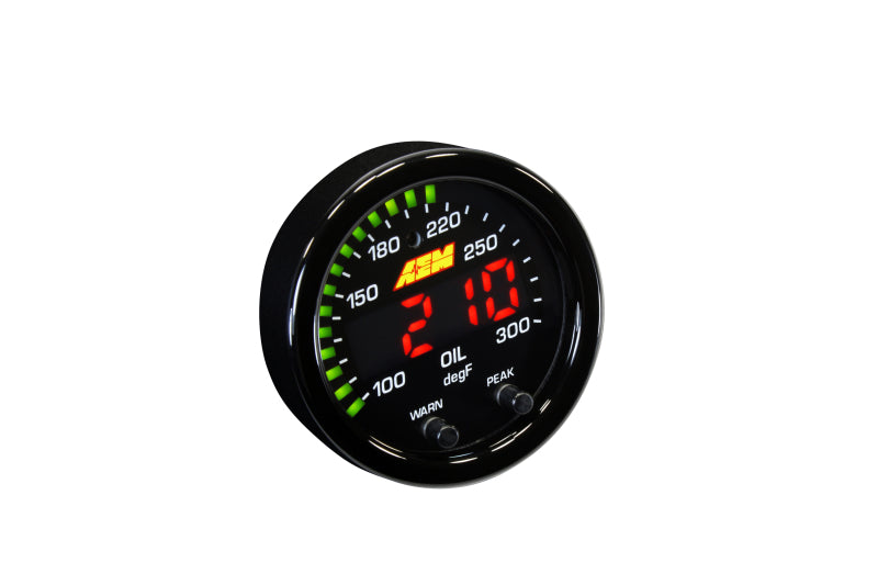AEM X-Series Temperature 100-300F Gauge Kit (ONLY Black Bezel and Water Temp. Faceplate) - awdtuningtx
