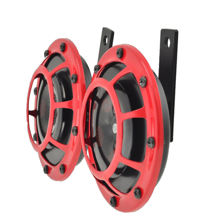 Hella Supertone Horn Kit 12V 300/500HZ Red (003399803 = 003399801) - awdtuningtx