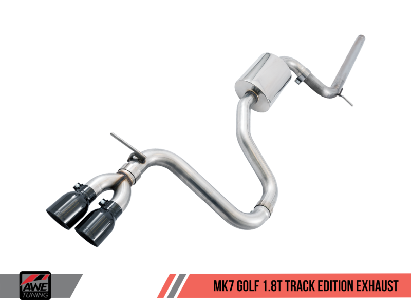 AWE Tuning VW MK7 Golf 1.8T Track Edition Exhaust w/Diamond Black Tips (90mm) - awdtuningtx