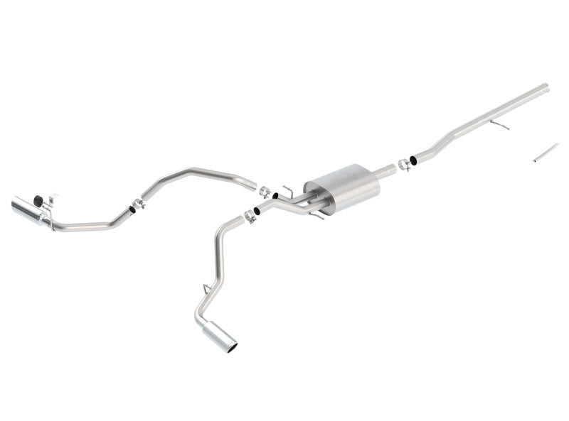 Borla 14 Silv/Sierra C/B Exh ATAK 1500 5.3L V8 AT/MT 2&4WD Ext Cab Split Side Exit - awdtuningtx