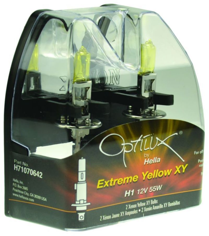 Hella Optilux H1 12V/55W XY Yellow Bulb - awdtuningtx