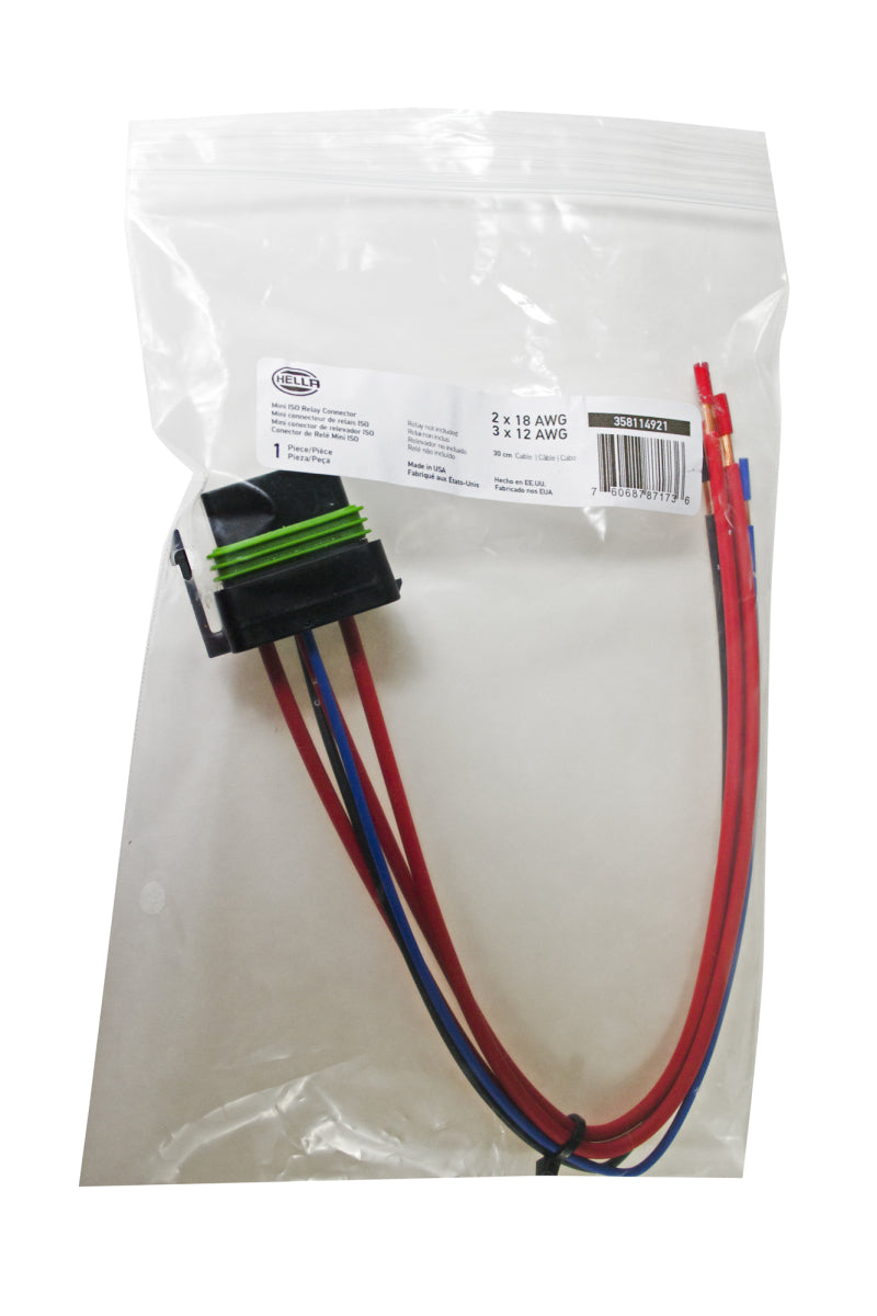 Hella Relay Connector ISO Mini Weatherproof w/ 12in Leads - awdtuningtx