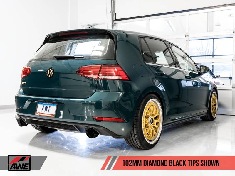 AWE Tuning Volkswagen GTI MK7.5 2.0T Touring Edition Exhaust w/Diamond Black Tips 102mm - awdtuningtx