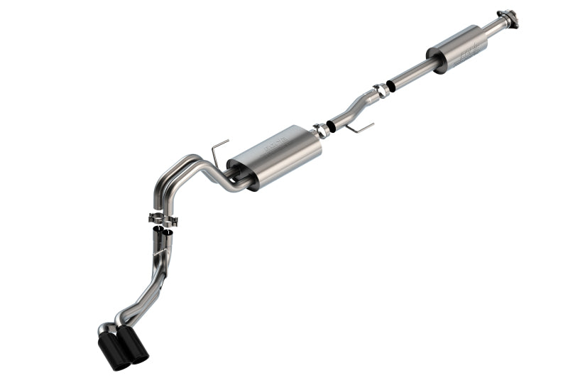 Borla F-150 2021 5.0L 4dr CC SB EC STB Lariat/KR/Pltnm/LTD 3/2.25 DSE Cat-Back Touring BLK CHR Tips - awdtuningtx