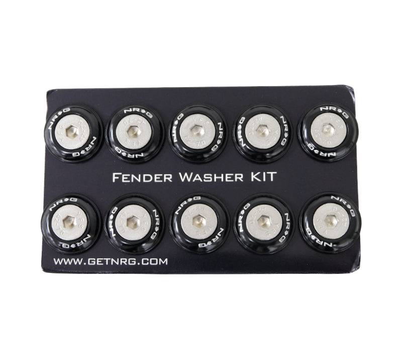 NRG Fender Washer Kit w/Rivets For Plastic (Black) - Set of 10 - awdtuningtx