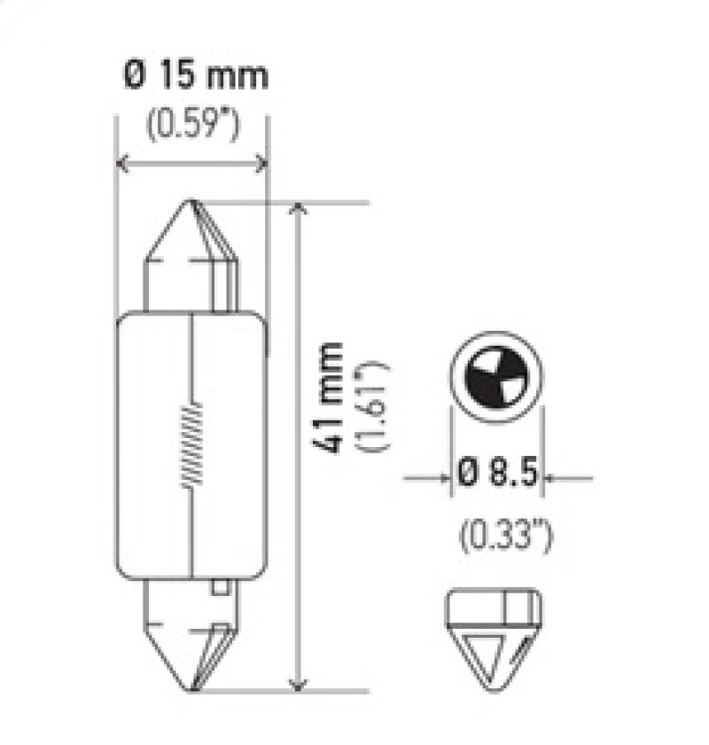 Hella Bulb 6480 24V 18W SV8.5-8 T4.625 15x43mm - awdtuningtx