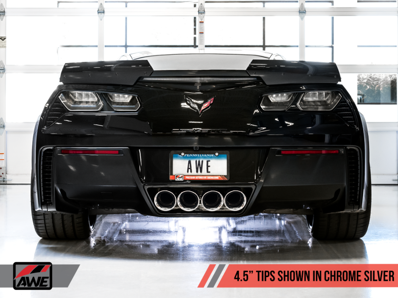 AWE Tuning 14-19 Chevy Corvette C7 Z06/ZR1 (w/o AFM) Touring Edition Axle-Back Exhaust w/Chrome Tips - awdtuningtx
