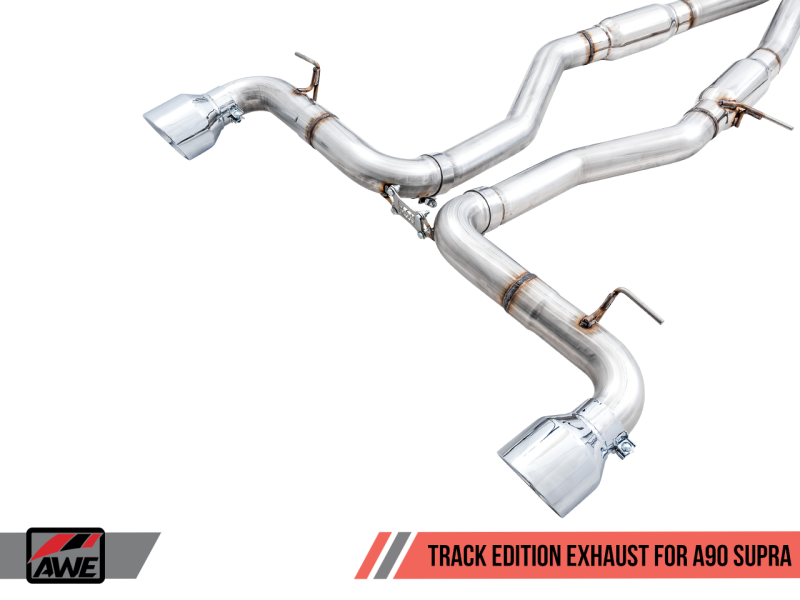 AWE Tuning 2020 Toyota Supra A90 Track Edition Exhaust - 5in Chrome Silver Tips - awdtuningtx