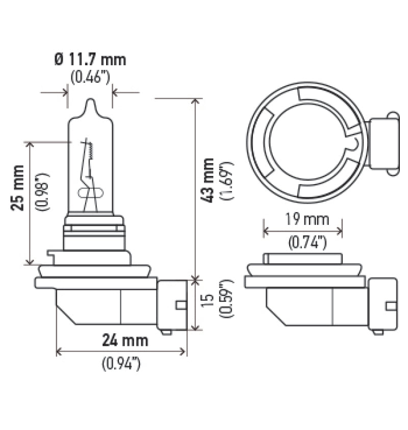 Hella Optilux H9 12V/100W XB Xenon White Bulb (pair) - awdtuningtx