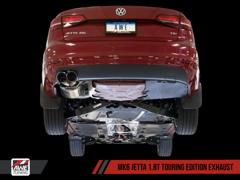 AWE Tuning Mk6 GLI 2.0T - Mk6 Jetta 1.8T Touring Edition Exhaust - Polished Silver Tips - awdtuningtx