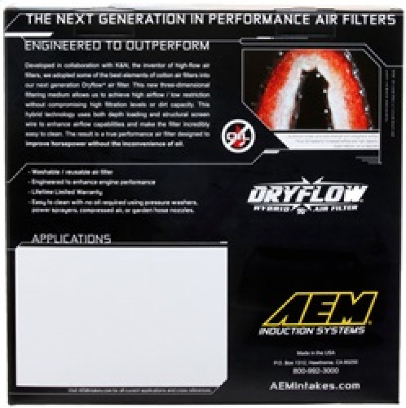 AEM 10 Dodge Ram 2500/3500 6.7L L6 DSL 11in L x 9.75in W x 6.5in H Replacement DryFlow Air Filter - awdtuningtx