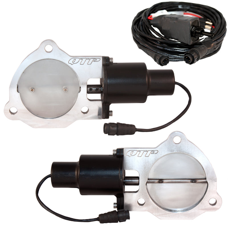QTP 3.5in Bolt-On QTEC Dual Electric Cutout Valves - Pair - awdtuningtx