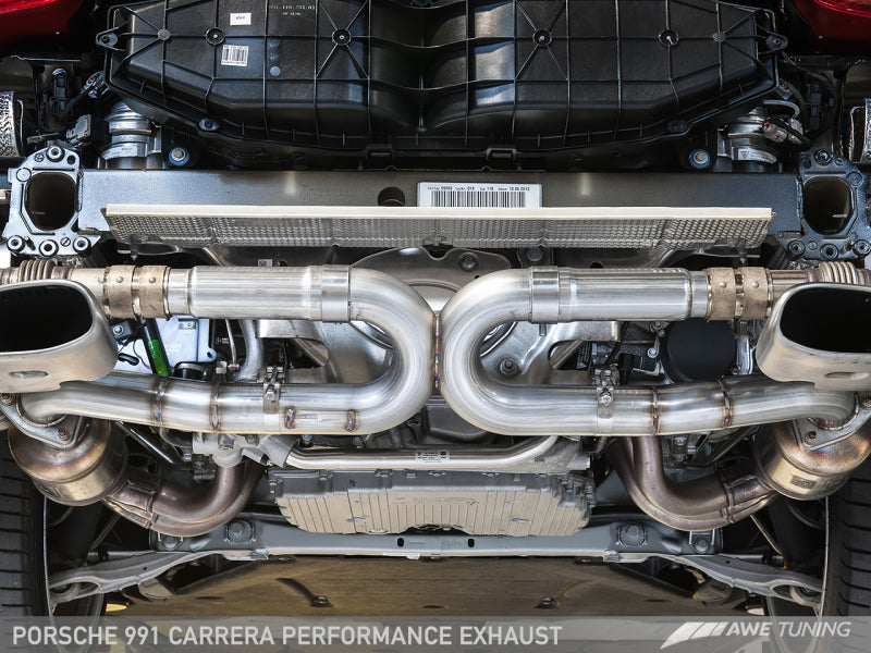 AWE Tuning 991 Carrera Performance Exhaust - Use Stock Tips - awdtuningtx