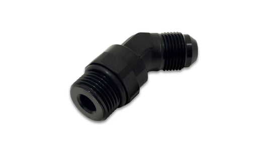Vibrant -10AN Male to Male -8AN Straight Cut 45 Degree Adapter Fitting - Anodized Black - awdtuningtx