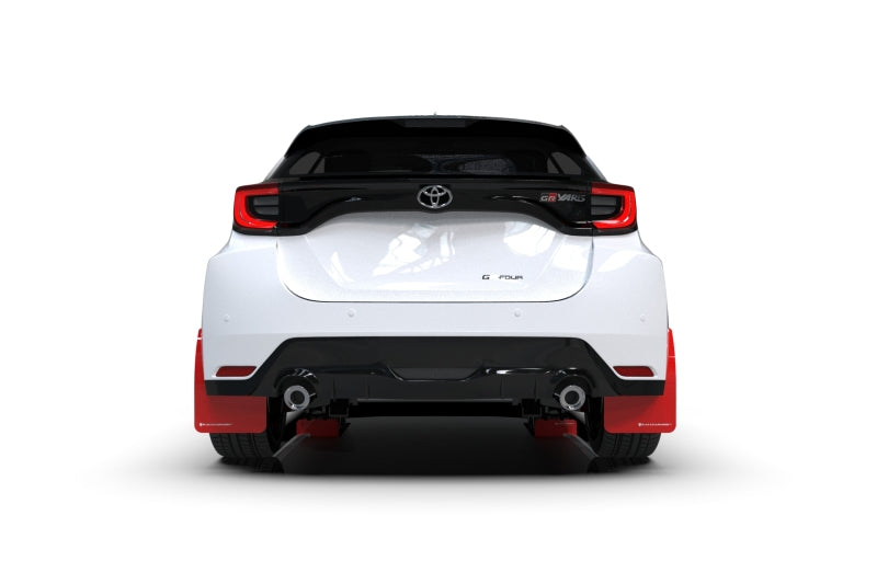 Rally Armor 20-22 Toyota GR Yaris Hatchback Red Mud Flap w/ White Logo - awdtuningtx