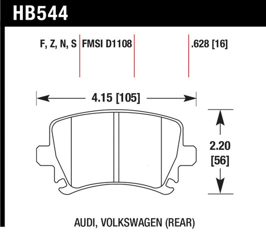 Hawk 06 Audi A6 Quattro Avant/06-09 A6 Quattro HT-10 Rear Brake Pads - awdtuningtx