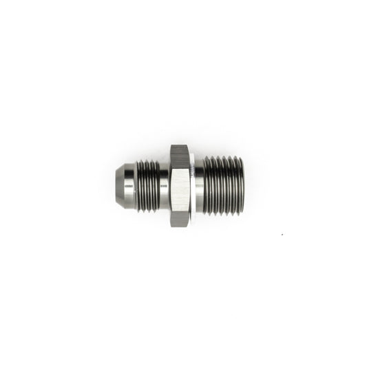DeatschWerks 6AN Male Flare to M16 X 1.5 Male Metric Adapter (Incl Washer) - Anodized Matte Black - awdtuningtx