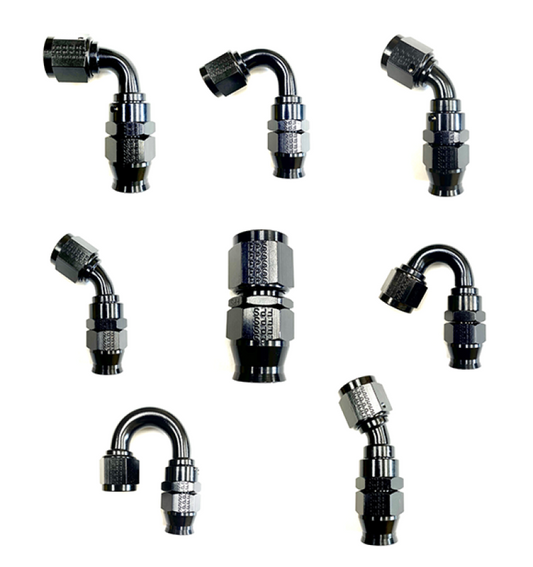 Fragola -6AN Real Street x 150 Degree Hose End Black For PTFE Hose - awdtuningtx