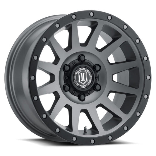 ICON Compression 18x9 6x135 6mm Offset 5.25in BS Titanium Wheel - awdtuningtx