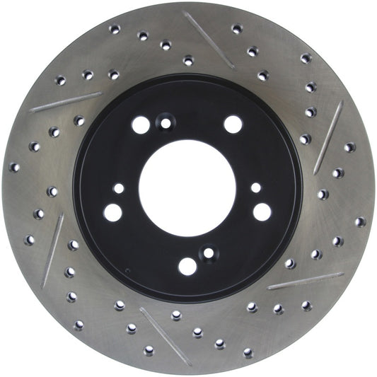 StopTech 97-01 Acura Integra Type R / 97-01 Honda CR-V Slotted & Drilled Left Front Rotor - awdtuningtx
