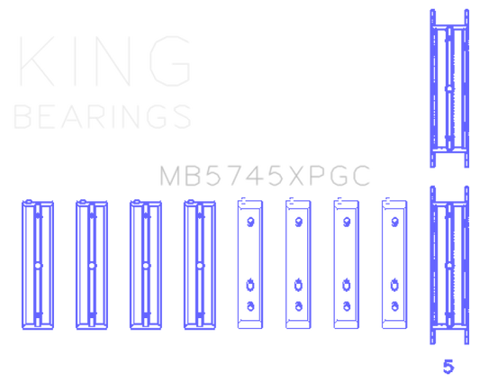 King Subaru FA20/Toyota 4U-GSE (Size .026) pMaxKote Performance Main Bearing Set - awdtuningtx
