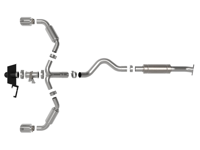 aFe 23-24 Toyota GR Corolla L3 1.6L (t) Gemini XV 3in to 2-1/2in Cat Back Exhaust w/ Polished Tips - awdtuningtx