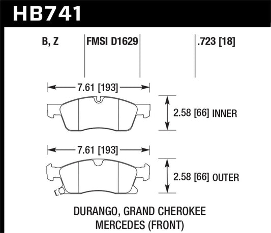 Hawk 13-15 Mercedes-Benz GL350/450 12-15 ML350 2015 ML250 HPS 5.0 Front Brake Pads - awdtuningtx