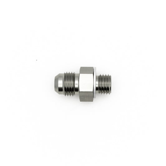DeatschWerks 6AN Male Flare to M12 X 1.5 Male Metric Adapter (Incl Washer) - Anodized Matte Black - awdtuningtx