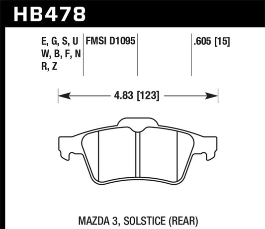 Hawk 13-14 Ford Focus ST / Mazda/ Volvo DTC-60 Race Rear Brake Pads - awdtuningtx