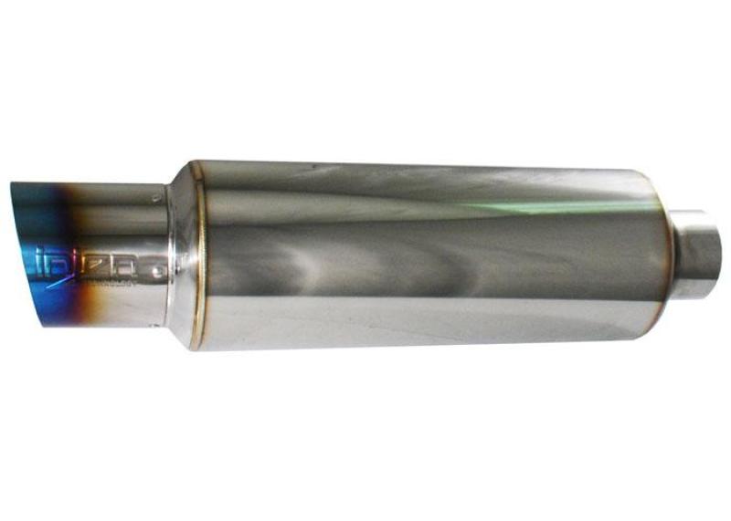 Injen 2 3/8 Universal Muffler w/Titanium burnt rolled Tip and stainless steel resonated inner wall - awdtuningtx