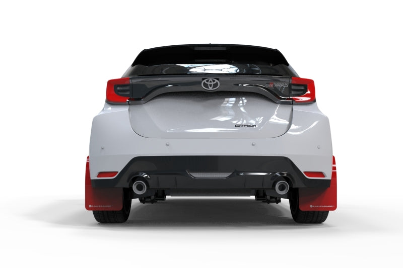 Rally Armor 20-22 Toyota GR Yaris Hatchback Red Mud Flap w/ White Logo - awdtuningtx