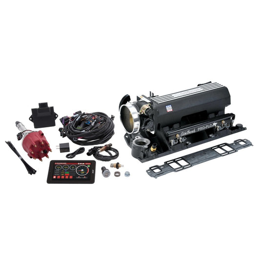 Edelbrock Pro Flo 4 Fuel Inject Kit XT Seq Port SBC 429/460 1986 625 Max HP 35 LbHr Injectors Black - awdtuningtx