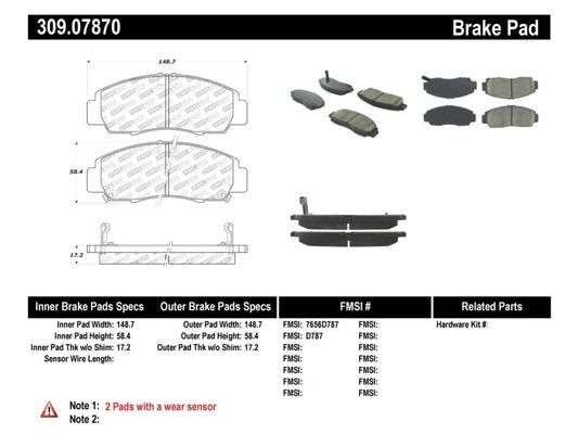 StopTech Performance 04-09 Acura TSX / 09 Accord V6 Coupe ONLY Front Brake Pads - awdtuningtx