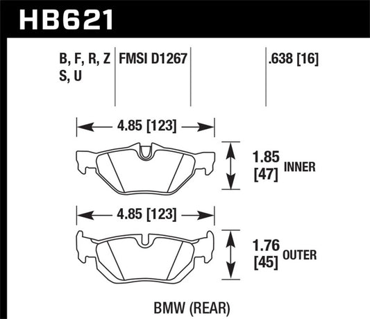 Hawk 08-11 BMW 128i / 10 BMW 323i / 07-11 BMW 328i / 07-11 BMW 328XI HT-10 Race Rear Brake Pads - awdtuningtx