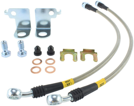 StopTech Stainless Steel Front Brake Lines 2015 Ford Mustang Base/V6/GT w/ 320mm & 352mm Front Discs - awdtuningtx