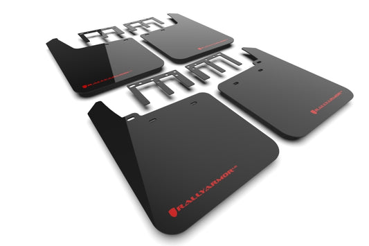 Rally Armor 19-24 GMC Sierra 1500 AT4 Black UR Mud Flap w/ Red Logo - awdtuningtx