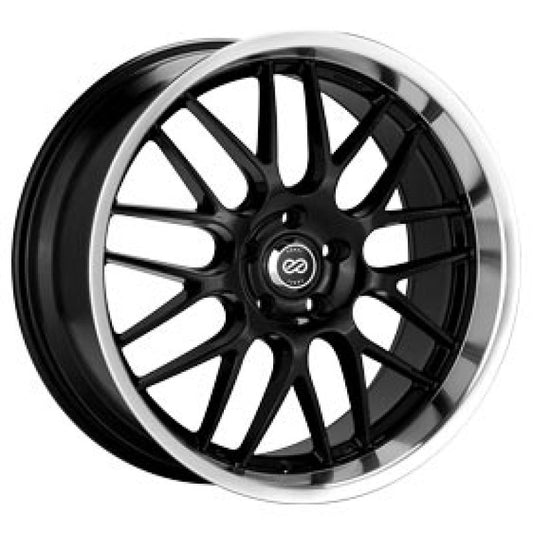 Enkei Lusso 18x7.5 42mm Offset 5x100 Bolt Pattern 72.6 Bore Black w/ Machined Lip Wheel - awdtuningtx