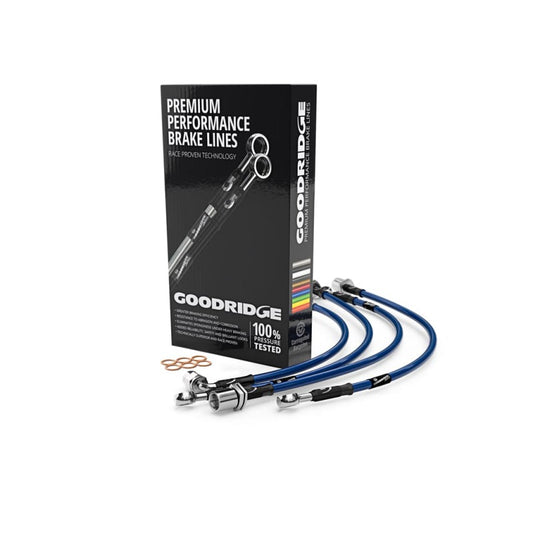 Goodridge 2016+ Ford Focus RS MK3 Phantom Stainless Steel Brake Lines - Electric Blue - awdtuningtx