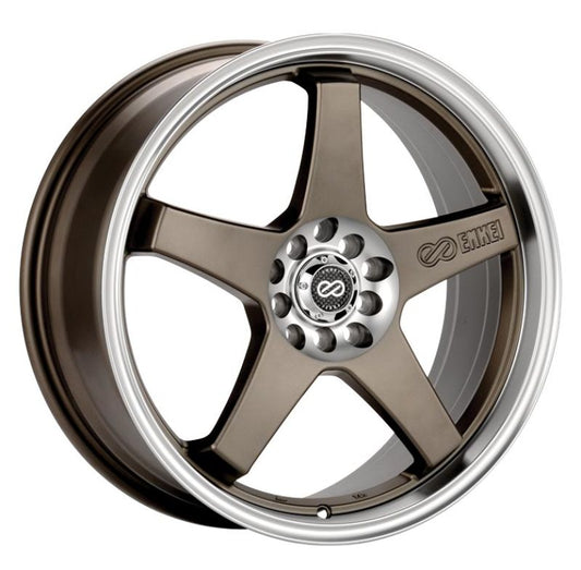 Enkei EV5 17x7 5x100/114.3 38mm Offset 72.6 Bolt DiameterMatte Bronze w/ Machined Lip Wheel - awdtuningtx