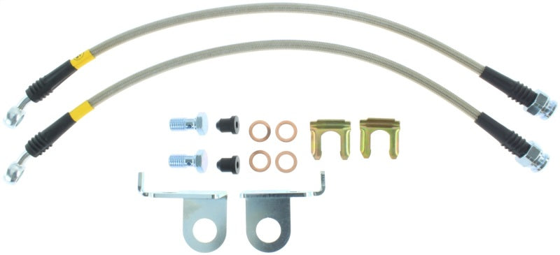 StopTech Stainless Steel Front Brake Lines 2015 Ford Mustang Base/V6/GT w/ 320mm & 352mm Front Discs - awdtuningtx