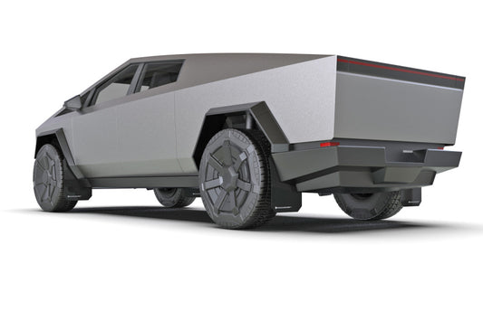 Rally Armor 2024 Tesla Cybertruck Black UR Mud Flap Metallic Black Logo - awdtuningtx