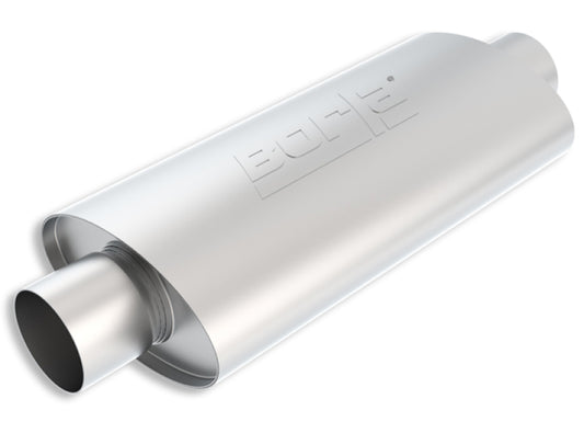 Borla XR-1 Racing Sportsman 4in Inlet/Outlet Center/Center Oval Muffler-4.5in Diameter x 12in Length - awdtuningtx