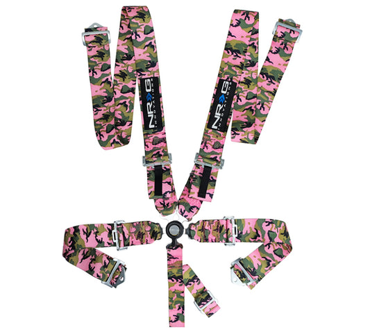 NRG SFI 16.1 5pt 3in. Seat Belt Harness/ Cam Lock - Pink Camo - awdtuningtx