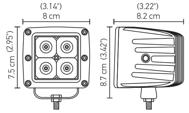 Hella HVF Cube 4 LED Off Road Kit - 3.1in 2X12W - awdtuningtx