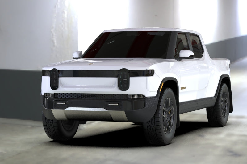 Rally Armor 2022 Rivian R1T Black UR Mud Flap - Metallic Black Logo - awdtuningtx
