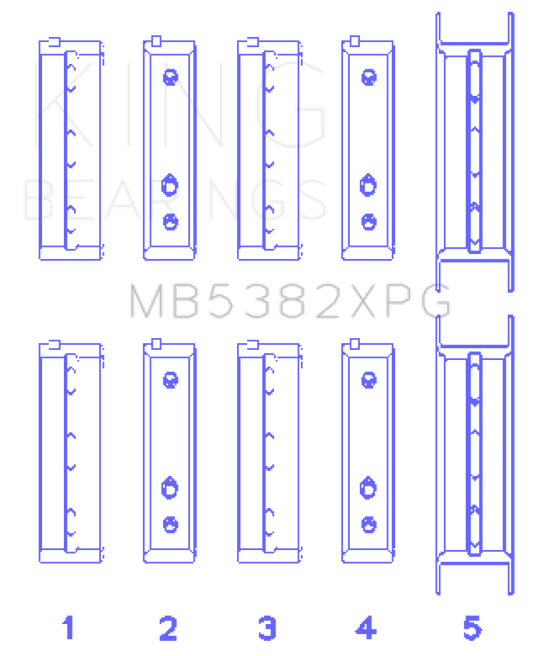 King Subaru EJ20/EJ22/EJ25 (For Thrust in #5 Position) 0.25 Oversized Tri-Metal Perf Main Bearing Se - awdtuningtx