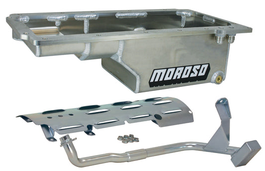Moroso GM LS/93-02 F-Body (w/-10An Fitting) Deep Drag Race Baffled Wet Sump 6qt 9in Aluminum Oil Pan - awdtuningtx